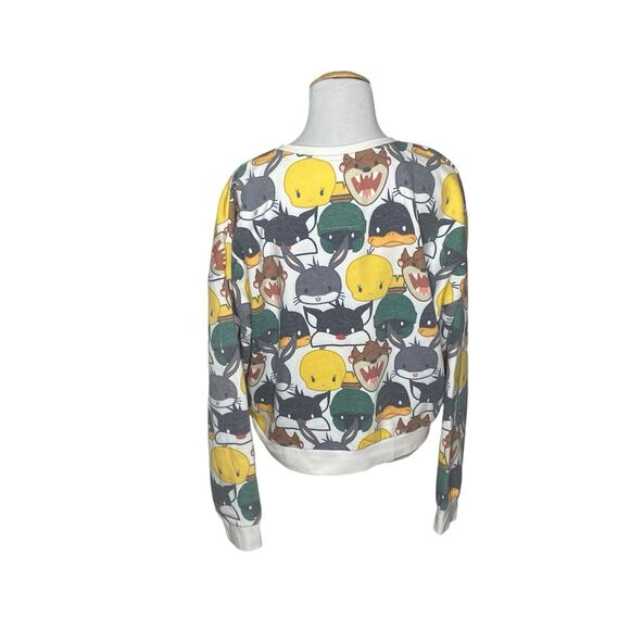 Six Flags Looney Tunes Crew Neck All-Over Print Sweatshirt Bugs Tweety Sz Large - Picture 5 of 7